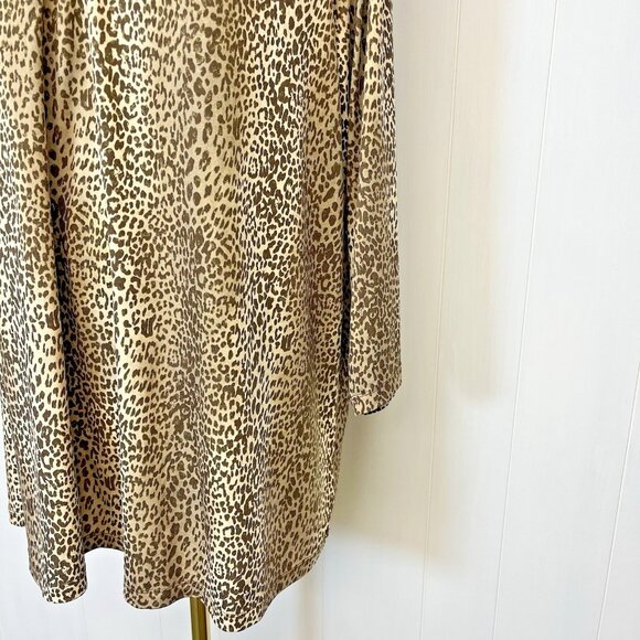 Susan Graver Liquid Knit Top Size 2X Leopard Print Tunic Comfort Glam Career - Picture 4 of 8